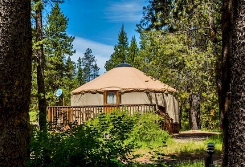 Bend-Sunriver Camping Resort Studio Cabin 6 Exteriör bild
